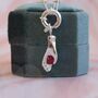 Silver Hand Necklace With Ruby Heart, thumbnail 2 of 3