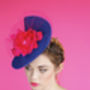 Navy Wedding And Races Hat 'Mademoiselle Butterfly', thumbnail 4 of 8