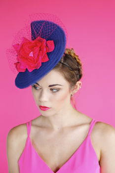 Navy Wedding And Races Hat 'Mademoiselle Butterfly', 4 of 8