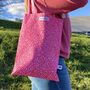 Pink Hearts Shoulder Strap Shopping Tote Bag, thumbnail 1 of 5