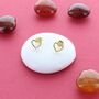 Heart Bobble Stud Earring Gold Plated Sterling Silver, thumbnail 1 of 2