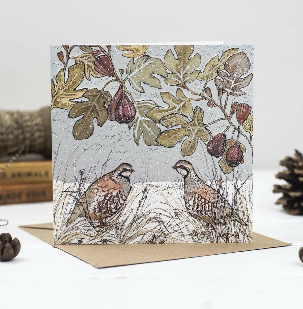 'Partridge And Figs' Christmas Card, 1 of 2