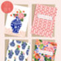 Set Of Four Floral Note Cards, thumbnail 1 of 2