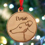 Dog Christmas Decoration Bauble Wooden Personalised, thumbnail 11 of 12
