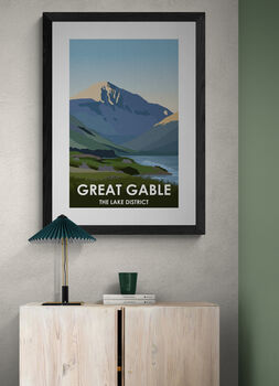 Great Gable Lake District Peak Landscape Art Print, 2 of 4