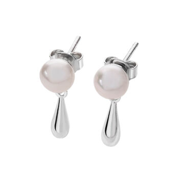 Sterling Silver Royal Freshwater Pearl Earrings, 2 of 3