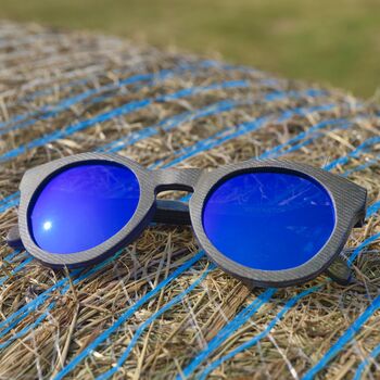Rivington Sunglasses Recycled Denim Frame And Blue Lens, 2 of 7