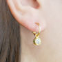 Amethyst February Birthstone Gold Plated Hoop Earrings, thumbnail 3 of 4