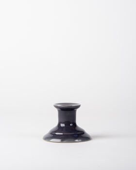 Handcrafted Ceramic Navy Blue Taper Candle Stick, 3 of 3