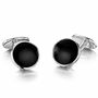 Hylton Engraved Cufflinks – Onyx | Groom's Party Wedding Gift, thumbnail 1 of 6