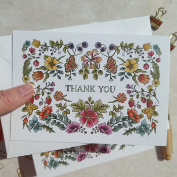 Vintage Florals Thank You Cards And Envelopes, 6 of 8