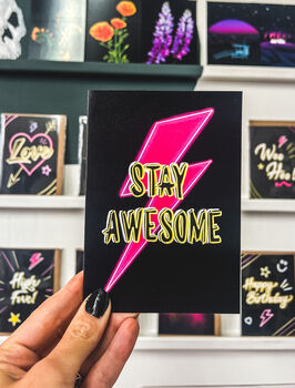 Stay Awesome Neon Card, 4 of 4