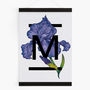 Personalised Alphabet Initial Iris Flower Print, thumbnail 3 of 4