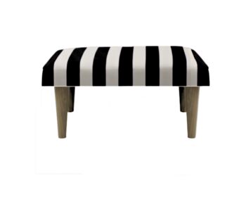 Hand Painted Upholstered Linen Square Stripe Footstool, 10 of 12