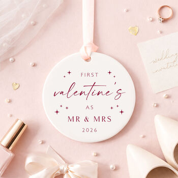First Valentines As Mr And Mrs Star Design Bottle Tag Gift, 8 of 12