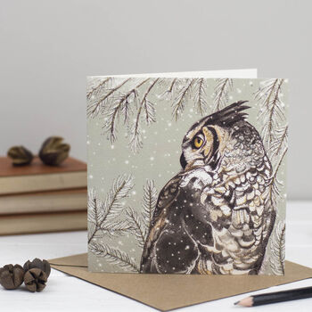 'Owls And Pheasants' Mixed Pack Of 10 Christmas Cards, 8 of 10