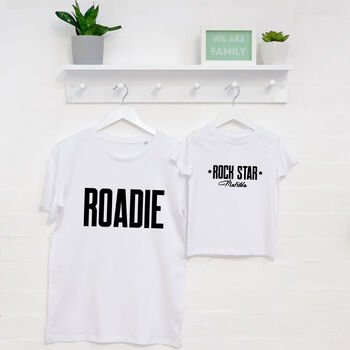Rock Star And Roadie Father And Child T Shirt Set, 3 of 5