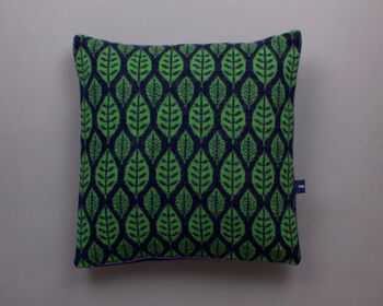 Leaf Cushion In Knitted Lambswool, 7 of 8