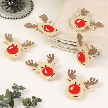 24 Wooden Reindeer Advent Calendar Pegs, 3 of 4