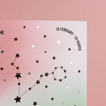 Pisces Star Sign Constellation Birthday Card, 2 of 7