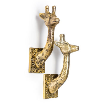 Antique Gold Giraffe Coat Hook, 2 of 3