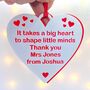 Personalised Hearts Teacher Thank You Keepsake Gift, thumbnail 1 of 11