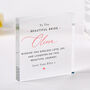 Personalised Wedding Day Bride Plaque Gift Keepsake, thumbnail 1 of 5