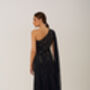 Navy Mila One Shoulder Gown, thumbnail 2 of 2