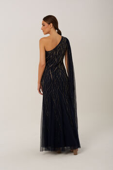 Navy Mila One Shoulder Gown, 2 of 2