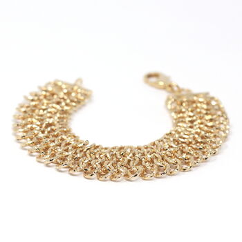 Gold Plated Faceted Chain Statement Bracelet, 2 of 4