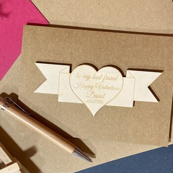 Personalised Wooden Heart Valentine’s Keepsake Card, 3 of 9