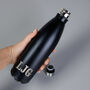 Personalised Initials Black Metal Insulated Drinks Bottle, thumbnail 3 of 5