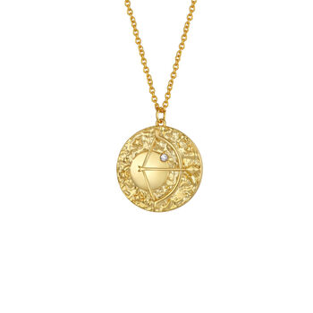 Zodiac Double Sided Gold Plated Crystal Necklace, 11 of 12
