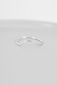 Sterling Silver Curved Stacking Ring, 4 of 7