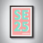 Se25 South Norwood, London Postcode Art Print, thumbnail 4 of 10