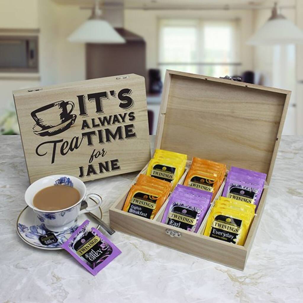 Personalised Wooden Tea Chest, 1 of 2