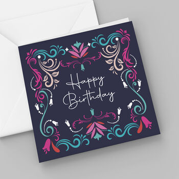 Ornate Swirl Happy Birthday Card Set Of Two, 2 of 2
