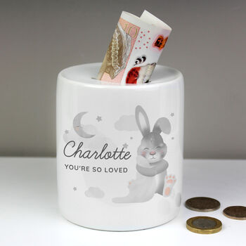 Personalised Baby Bunny Ceramic Money Box, 3 of 4