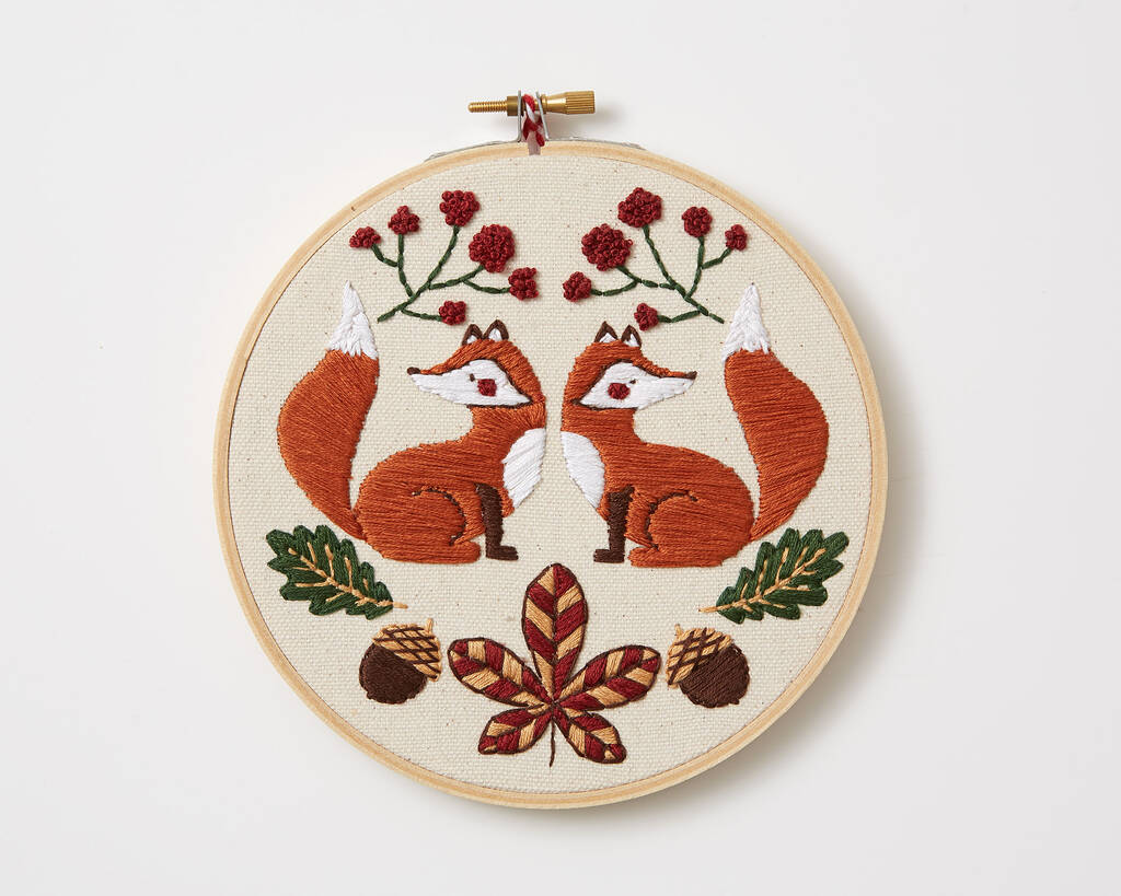 Download Beginner Fox Embroidery Diy Kit By The Modern Crafter Notonthehighstreet Com