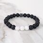 Men's Moonstone And Lava Bead June Birthstone Bracelet, thumbnail 3 of 10