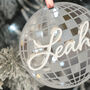 Personalised Name Disco Mirror Ball Christmas Tree Decoration, thumbnail 2 of 5