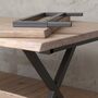 Chelsea Oak Extendable Dining Table Matt Black X Legs, thumbnail 4 of 6