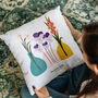 Personalised Family Birth Flowers Cushion, thumbnail 2 of 6