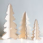 Set Of Three Alternative Wooden Christmas Trees, thumbnail 1 of 5