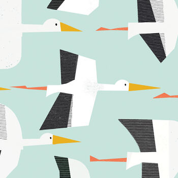 Blue Stork Wrapping Paper Two Sheets, 3 of 6