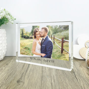 Personalised Freestanding Photo Giant Crystal Block 14cm X 19.5cm, 3 of 5