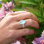 Aquamarine Gemstone Adjustable Sterling Silver Ring, thumbnail 2 of 7