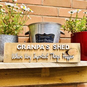 Personalised Grandad's Shed Important Reclaimed Wood, 5 of 7