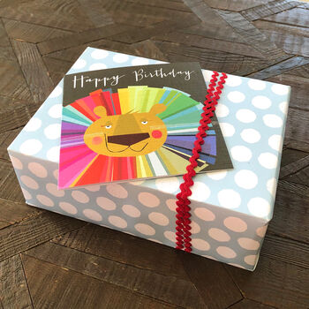 Rainbow Lion Birthday Card, 2 of 5