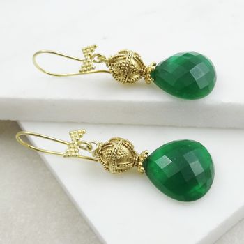 Emerald Topaz Mother Of Pearl Earrings, 4 of 4